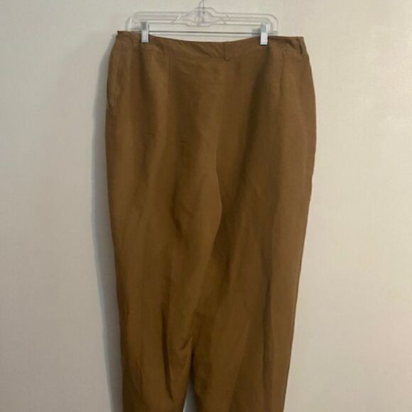 Kasper Brown Linen mixed wide-leg pants, size16W - Picture 2 of 3